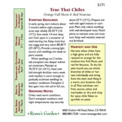 Renee's Garden Pepper Chile Thai Duo Orange Full Moon & Red Vesuvius 10 Renee's Garden Pepper Chile Thai Duo Orange Full Moon & Red Vesuvius -Felco Butik 5171 back
