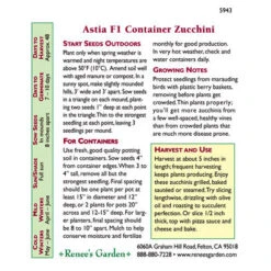 Renee's Garden Squash Summer Zucchini Astia -Felco Butik 5943 pb