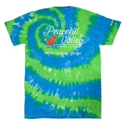 Peaceful Valley's Organic Tie Dye T-Shirt Blue/Green (Small) -Felco Butik GC130 web2