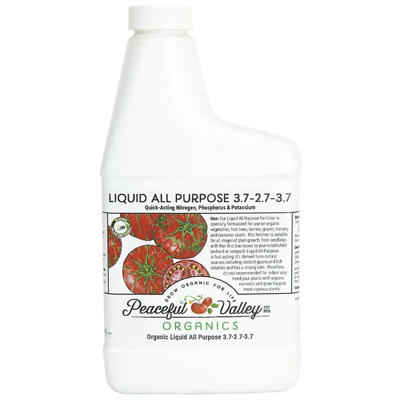 Peaceful Valley Organics All Purpose Liquid Fert 3.7-2.7-3.7 (Pint) 3 Peaceful Valley Organics All Purpose Liquid Fert 3.7-2.7-3.7 (Pint)