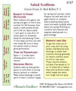 Renee's Garden Onion Scallions Delicious Duo -Felco Butik snv4112 pb