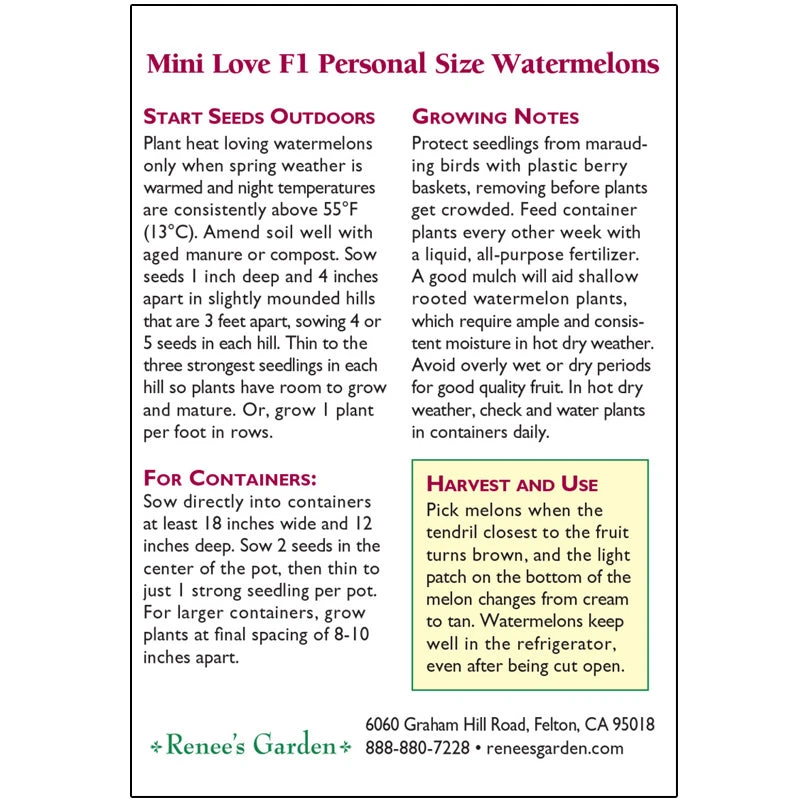 Renee's Garden Watermelon Personal Mini Love 4 Renee's Garden Watermelon Personal Mini Love - Billede 2